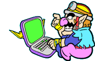 wario on laptop that breaks gif