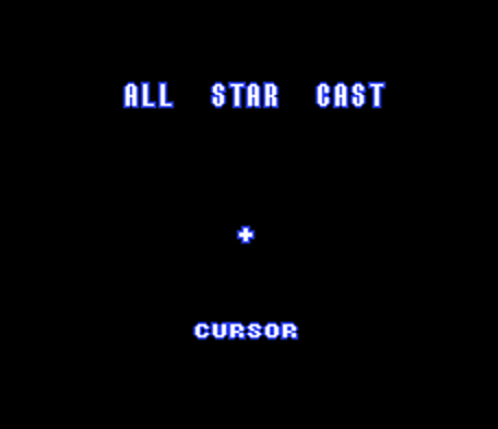 cookie nes credits. the game cursor is listed as part of the all star cast...
