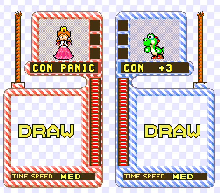 peach and yoshi getting a draw in vs mode