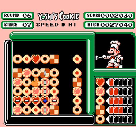 nes cookie gameplay with chef mario