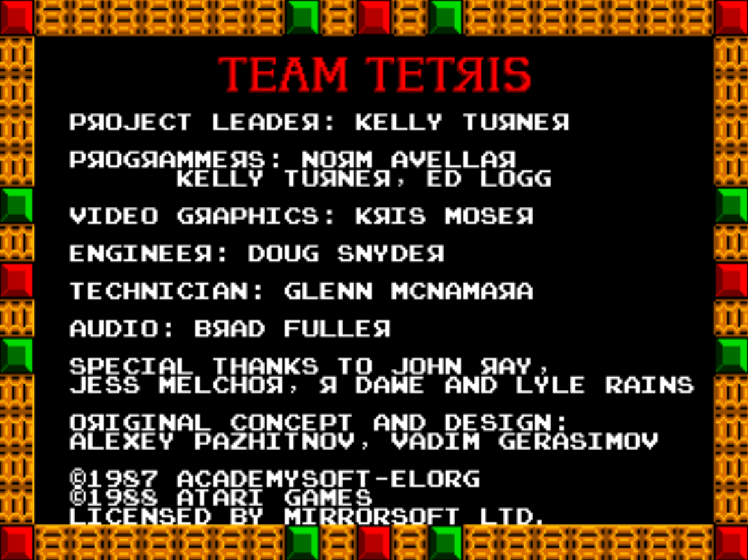 the credits, with every r replaced with a faux cyrillic backwards r