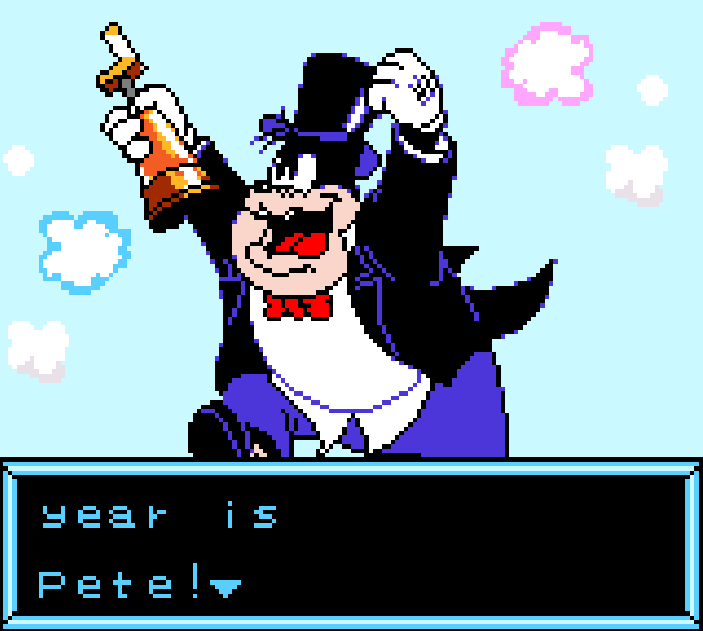 pete holding a trophy in his win screen