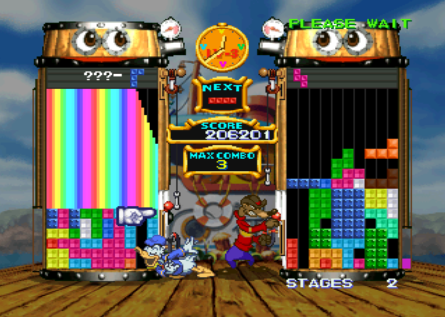 donald gameplay. the board is cleared by a rainbow