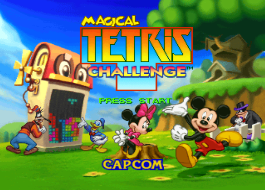 Magical Tetris title screen with mickey and the other ones