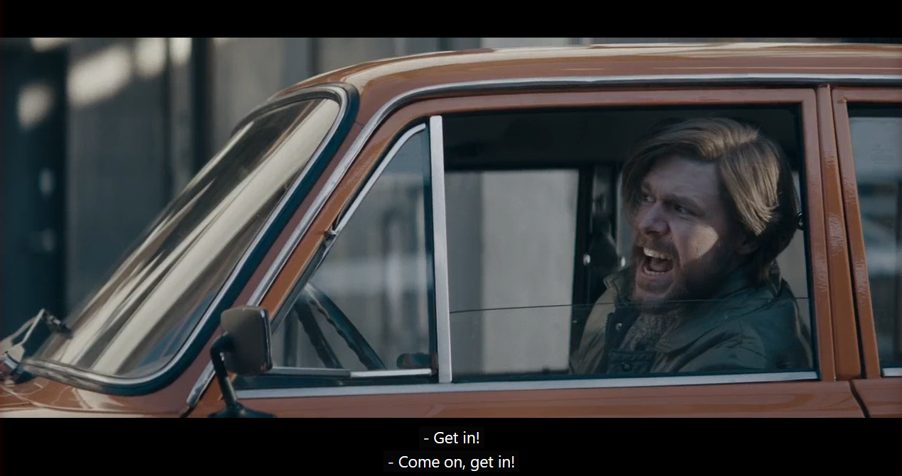 Alexey pulling up in his car. Get in!