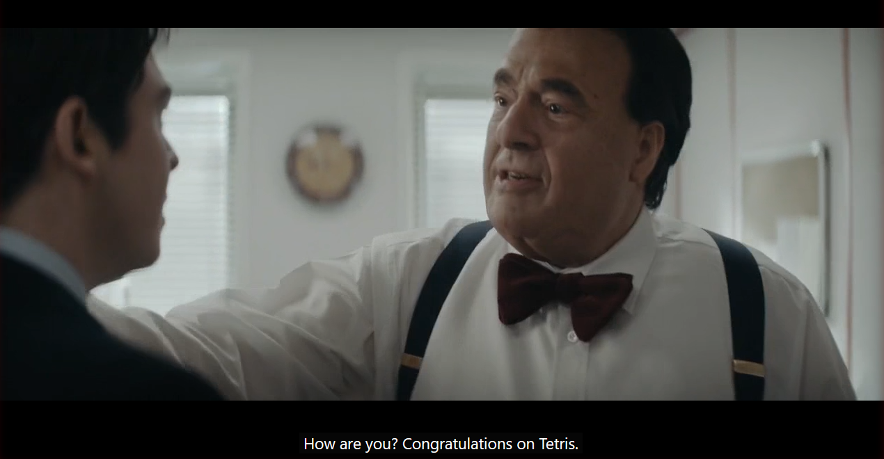 Robert Maxwell putting his hand on Kevin Maxwell's shoulder. How are you? Congratulations on Tetris.