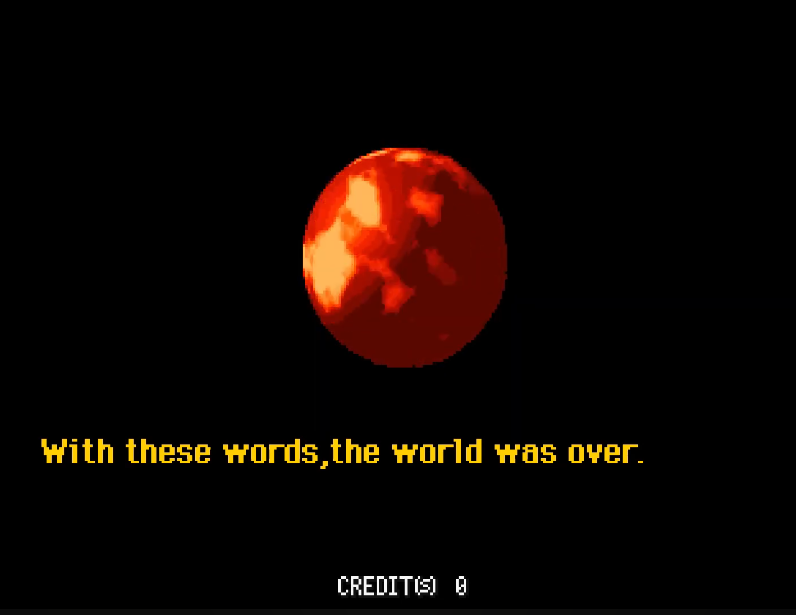 Puzzle chronicle spoilers...! Well, I think how the game gets here is more important. You should see for yourself. Picture of a red planet with the text With these words, the world was over.